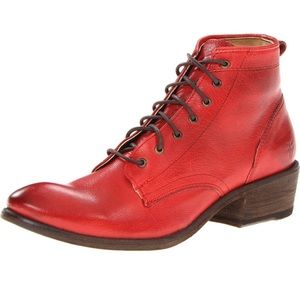 FRYE Carson Lace Up Boot Burnt Red size 8